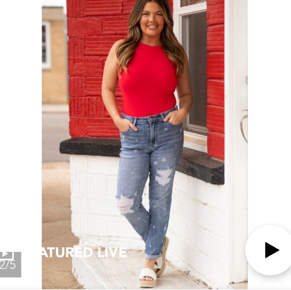 Judy Blue Mid Rise Boyfriend Fit Star Crossed Jeans 88553 - Picture 7 of 8